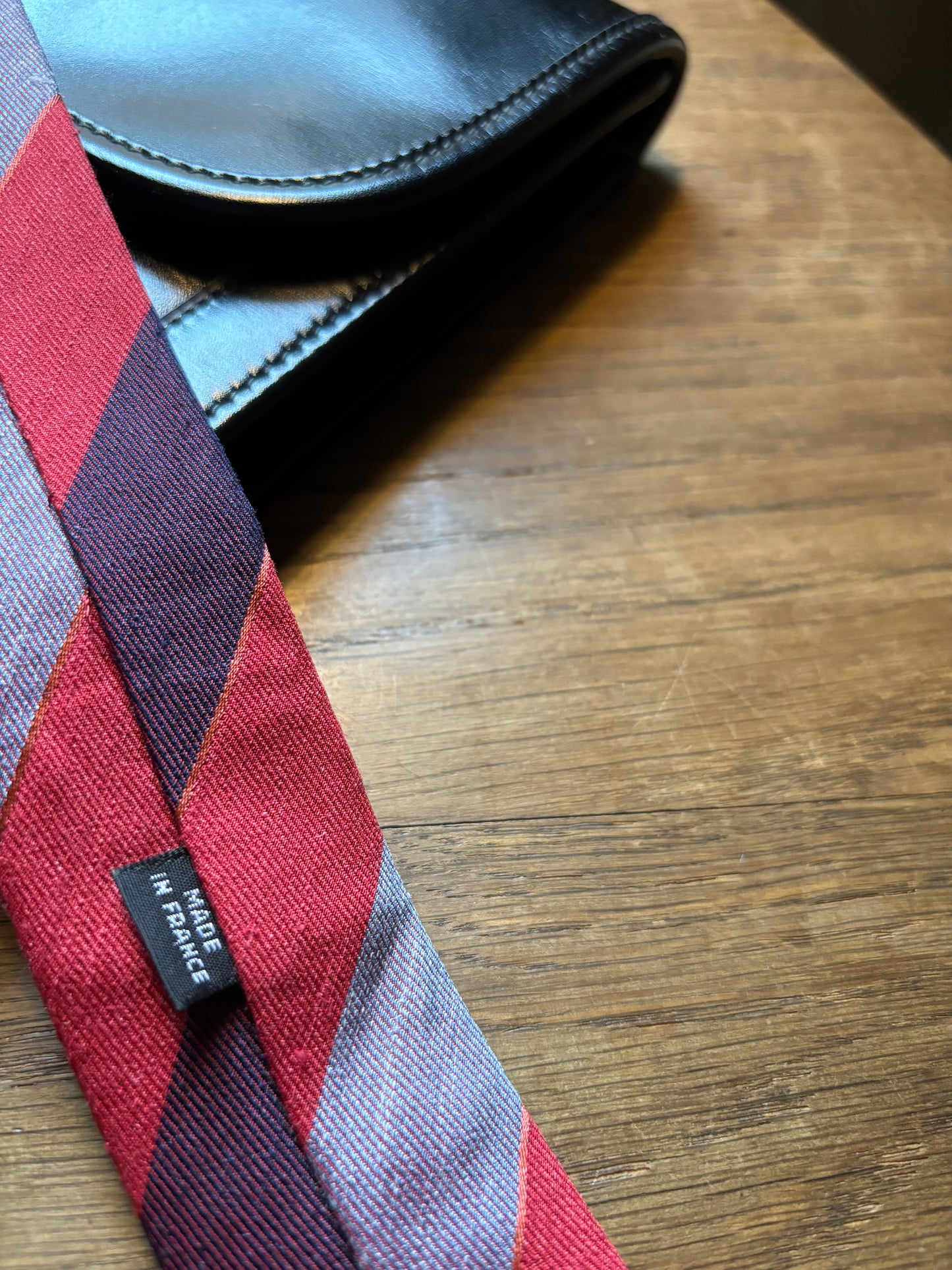 Charvet silk linen stripe tie
