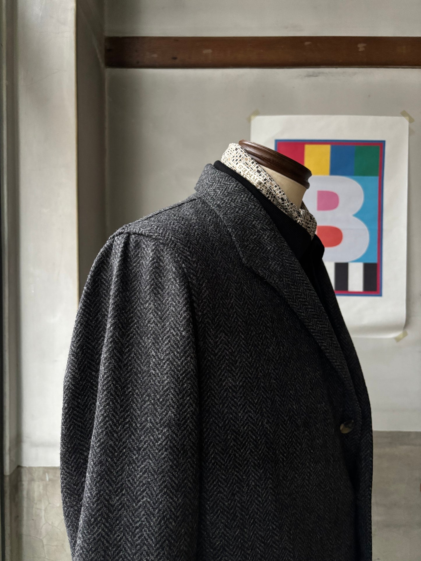 Fusto Gimeno Teba Jacket / Grey Herringbone / Size 52