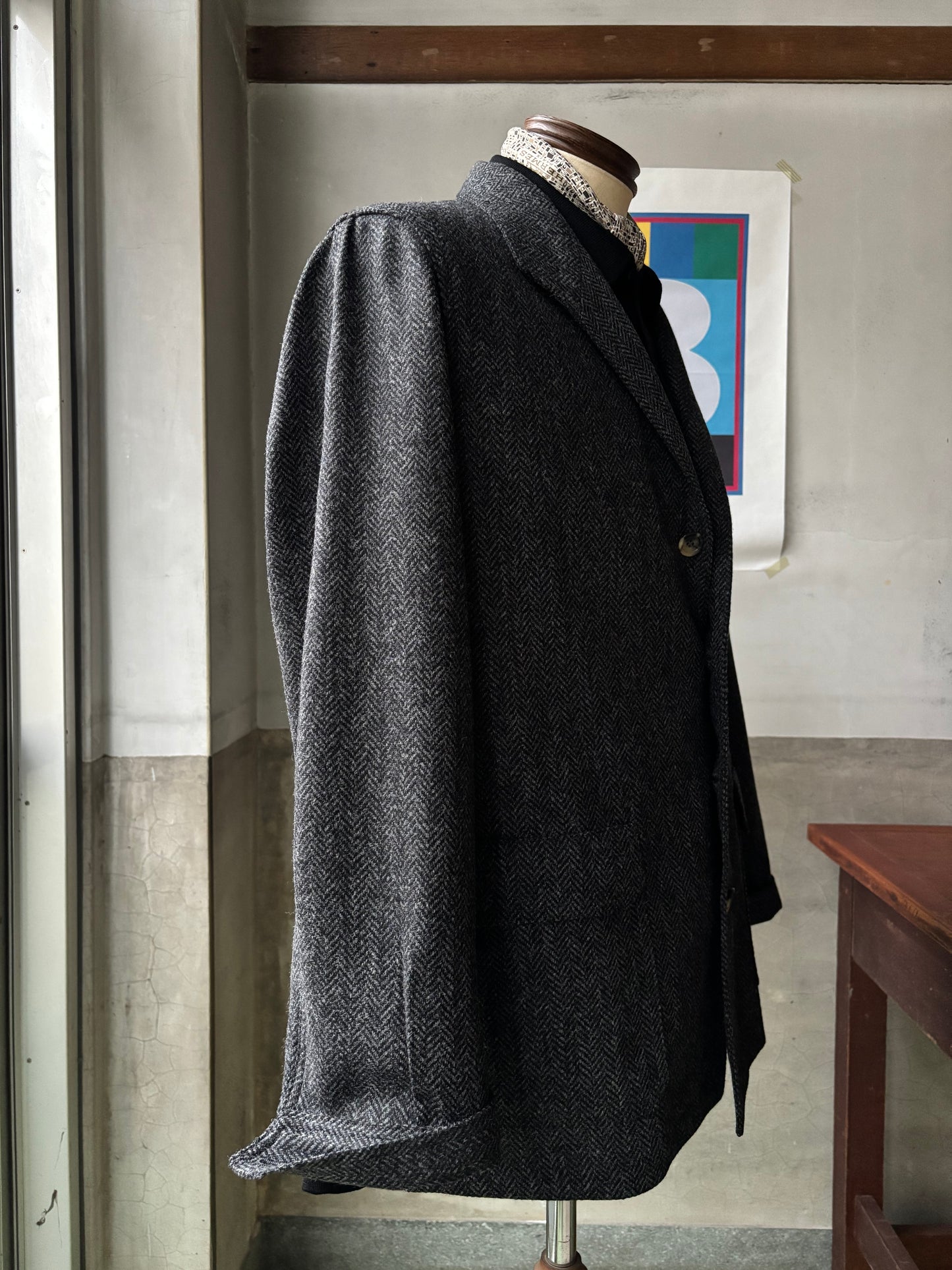 Fusto Gimeno Teba Jacket / Grey Herringbone / Size 52