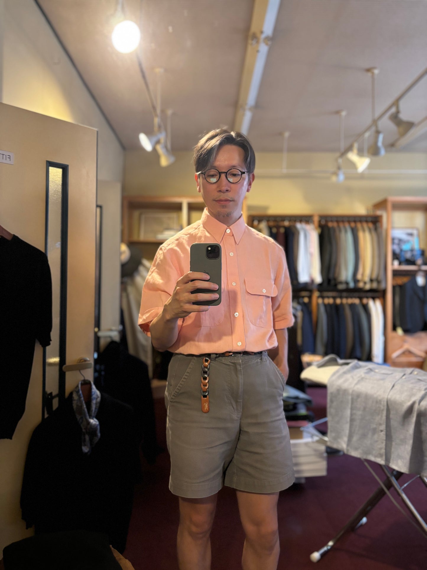Salmon linen shirt