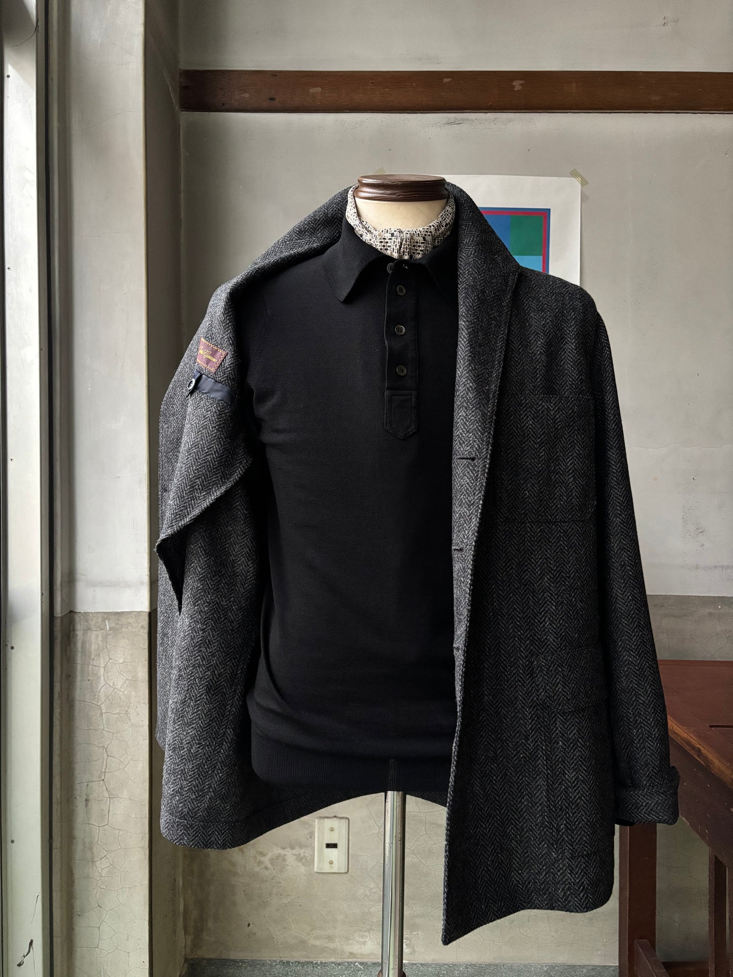 Fusto Gimeno Teba Jacket / Grey Herringbone / Size 52