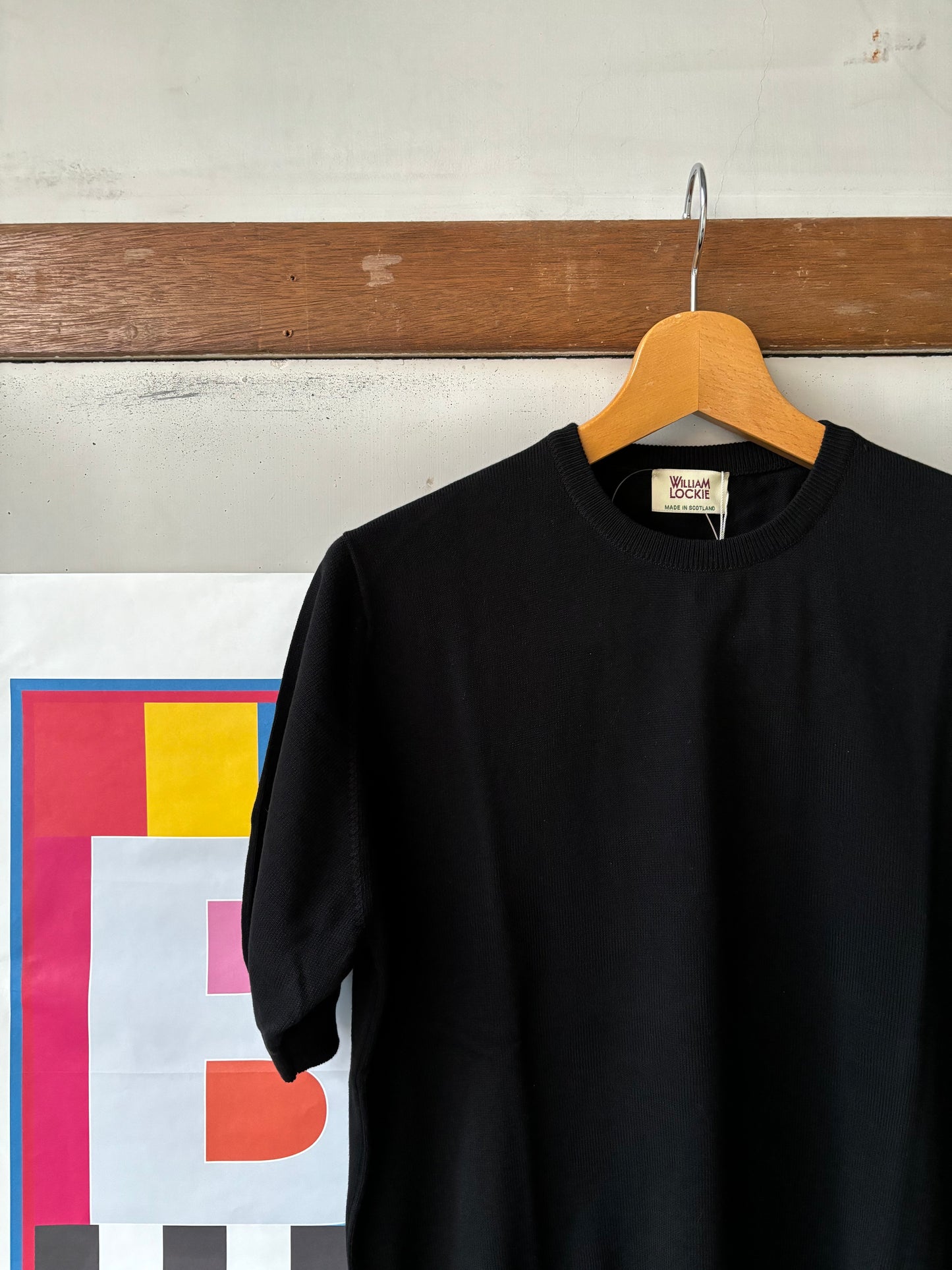 William Lockie 100% cotton short sleeve crew / Black