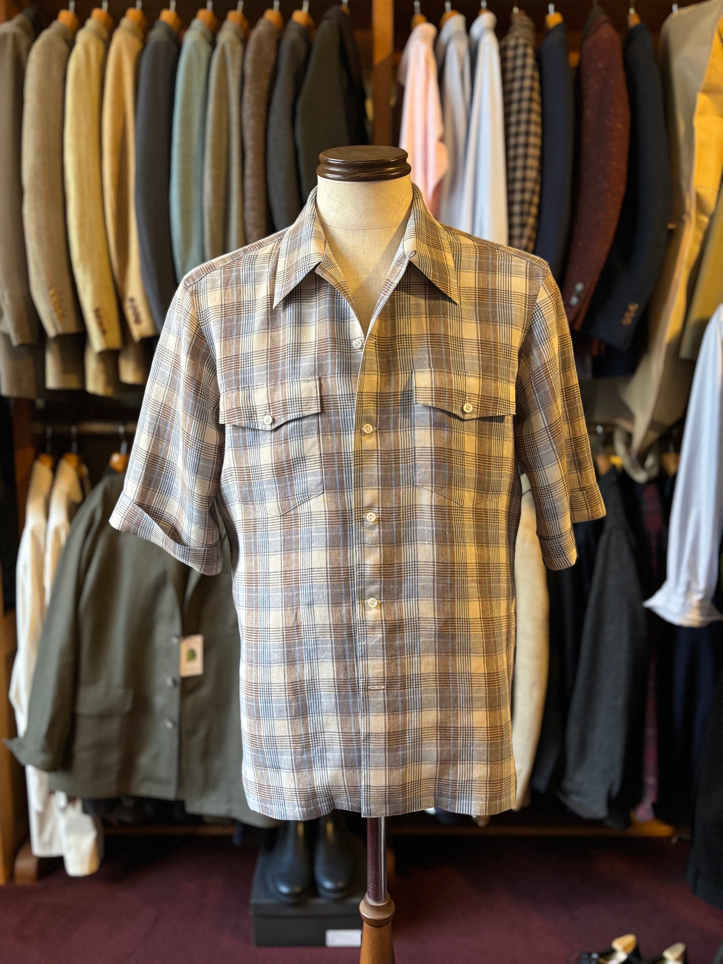 Les Leston 100% Linen Camp Col. Shirt