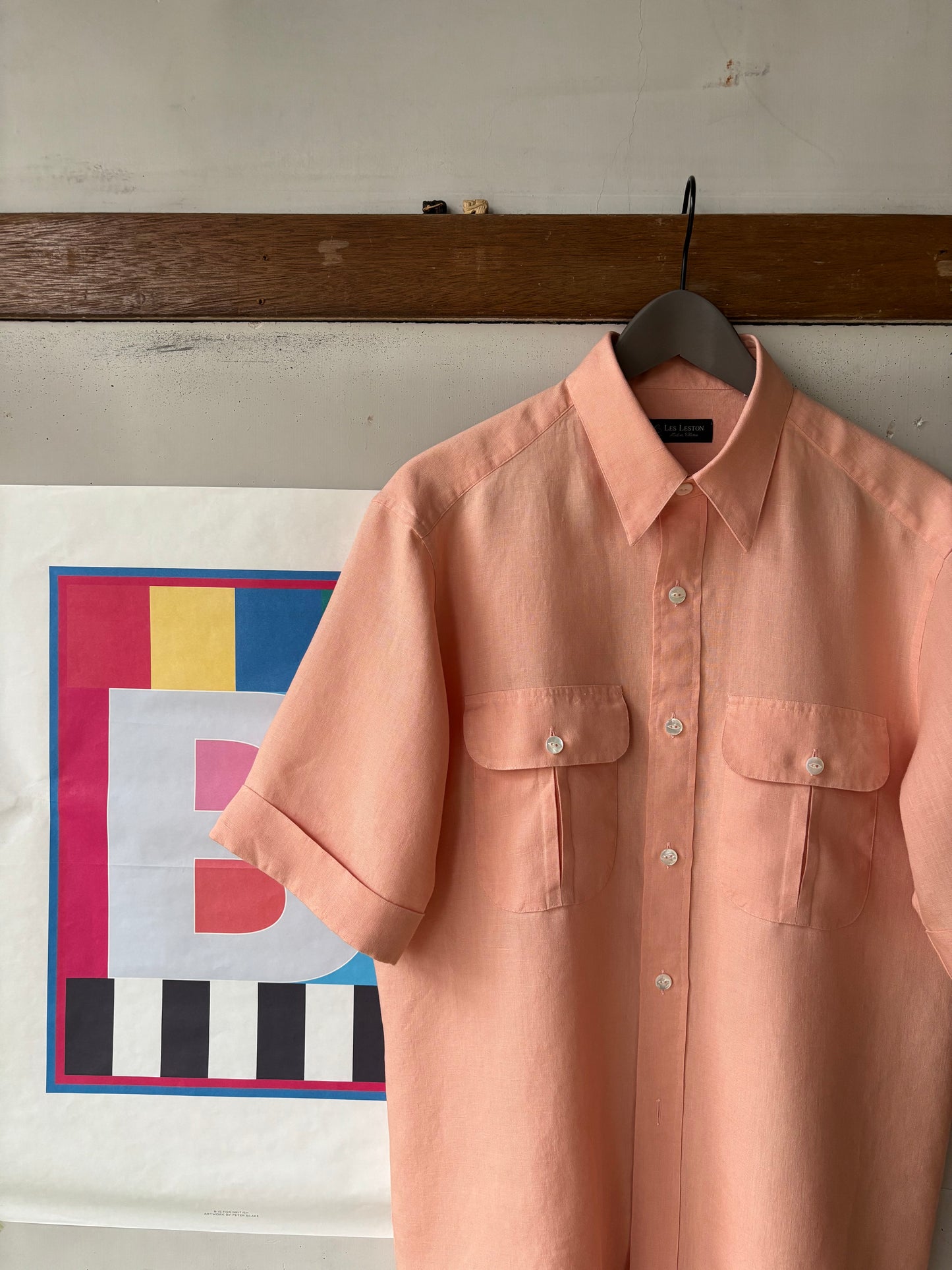 Salmon linen shirt