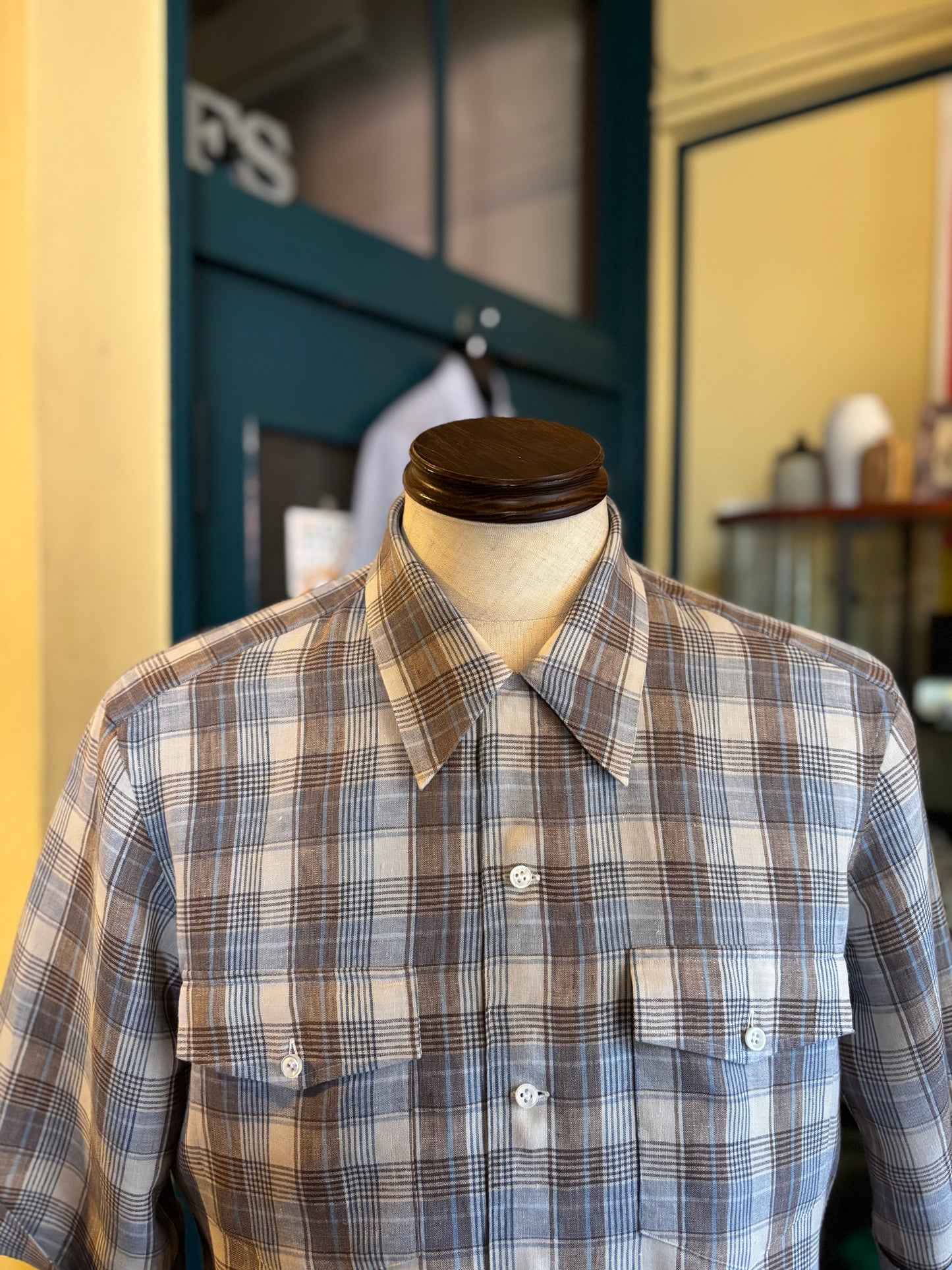 Les Leston 100% Linen Camp Col. Shirt