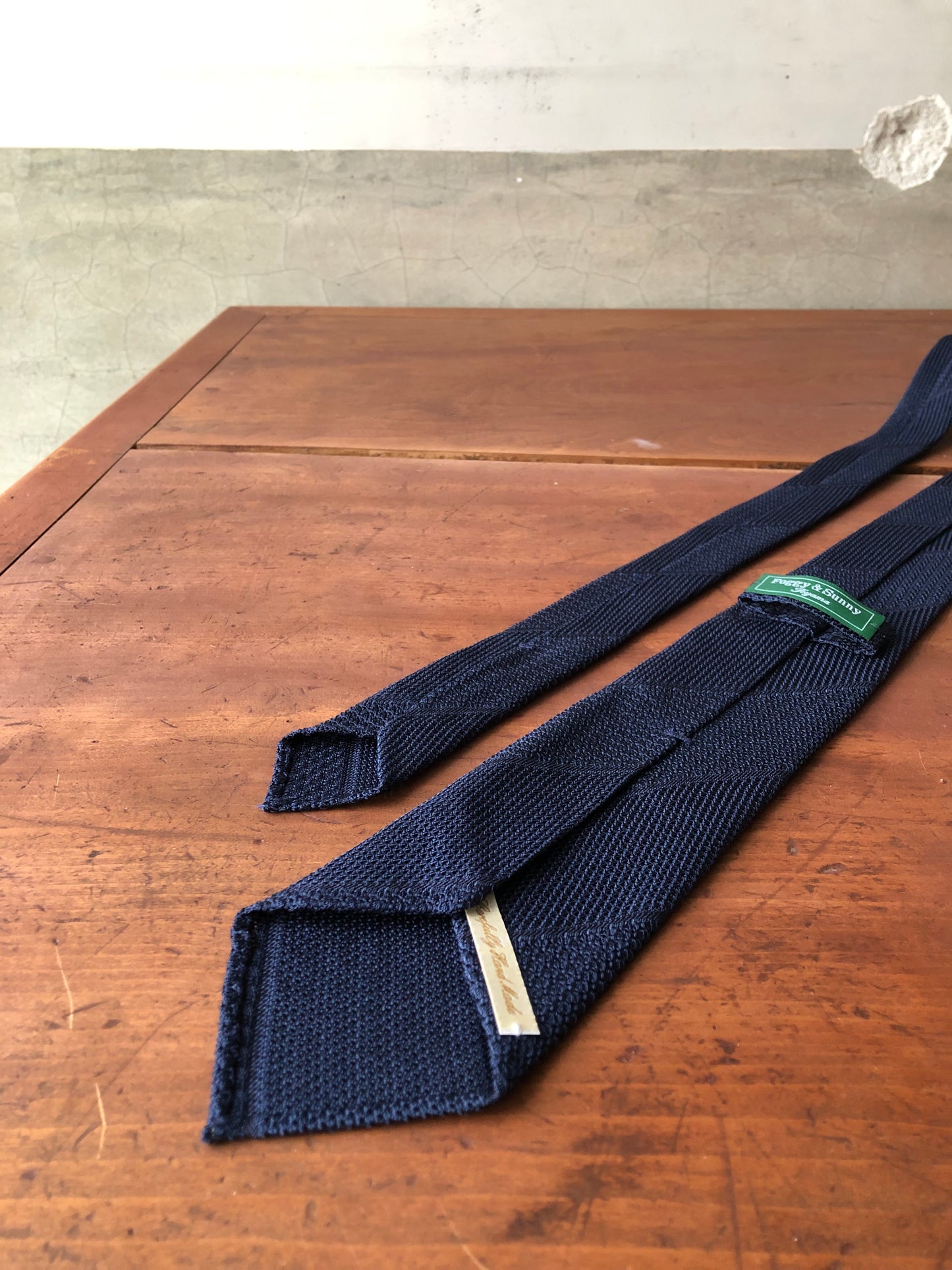 3 folds unlined Grenadine tie especially made for Foggy&Sunny