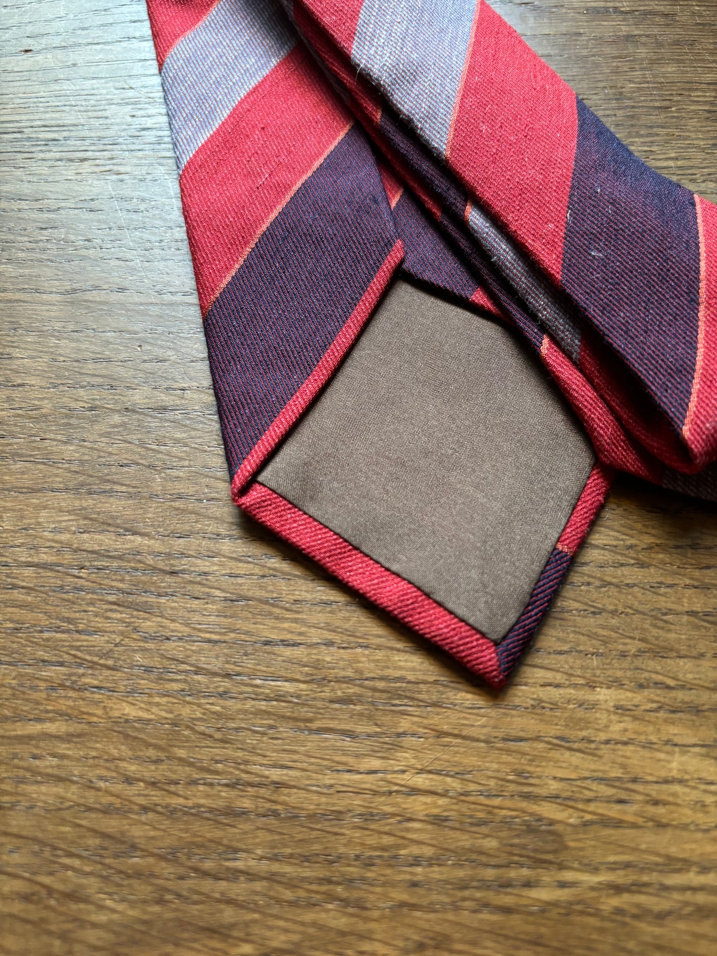 Charvet silk linen stripe tie