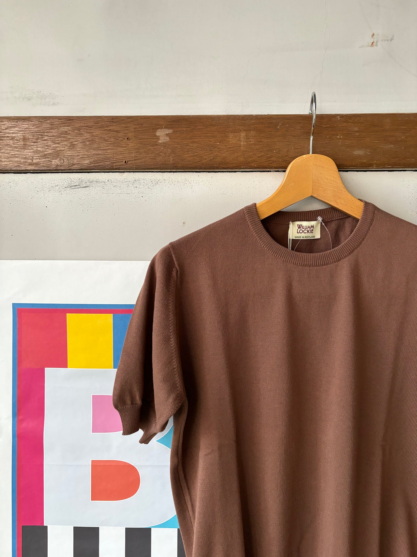 William Lockie 100% cotton short sleeve crew / Mocha