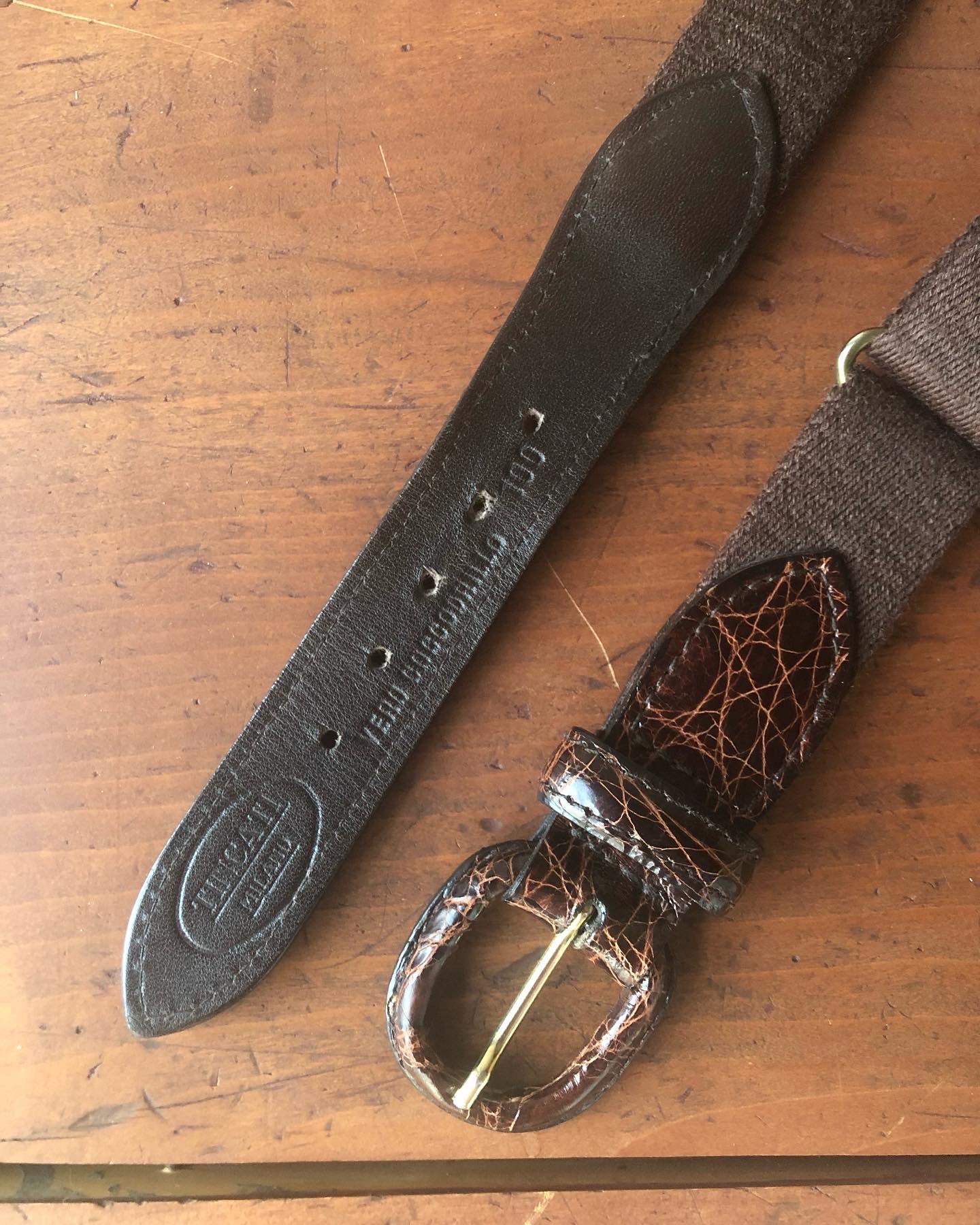 Crocodile × Cloth belt with adjuster