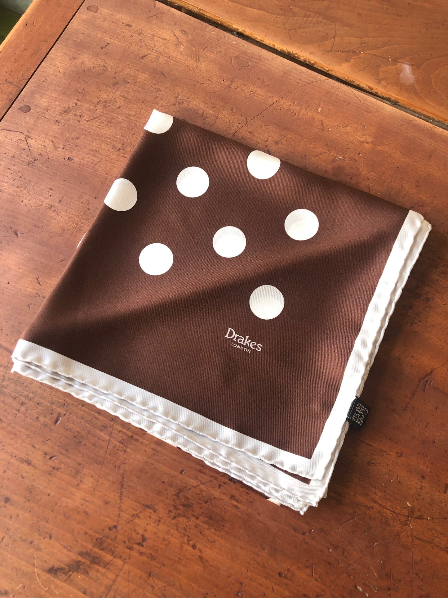 Drakes silk spotty scarf