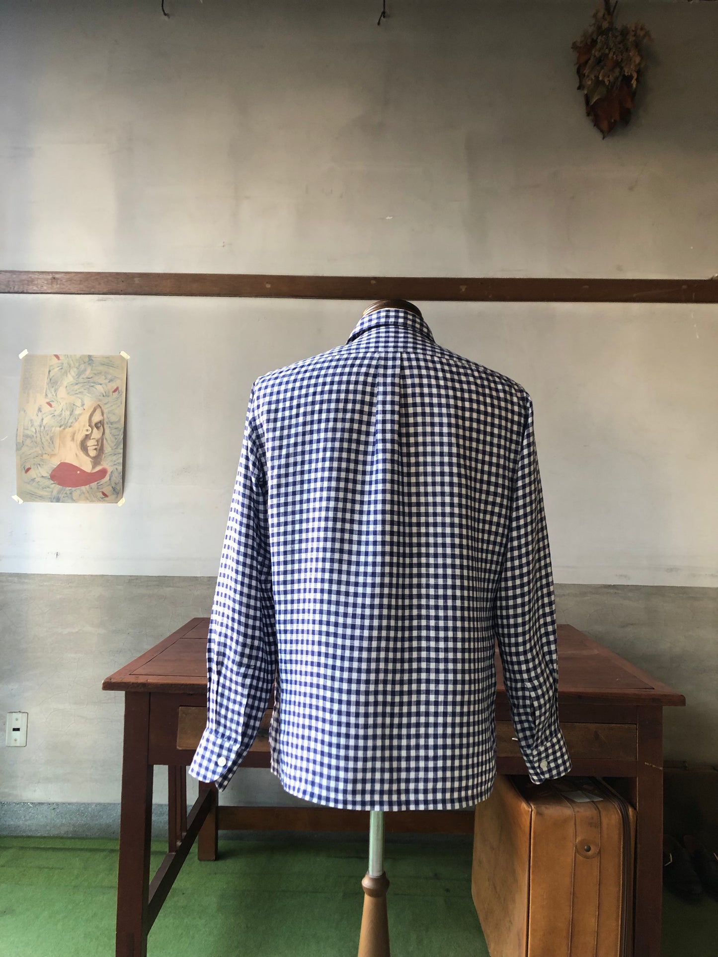 LES LESTON Irish-linen camp col.shirt