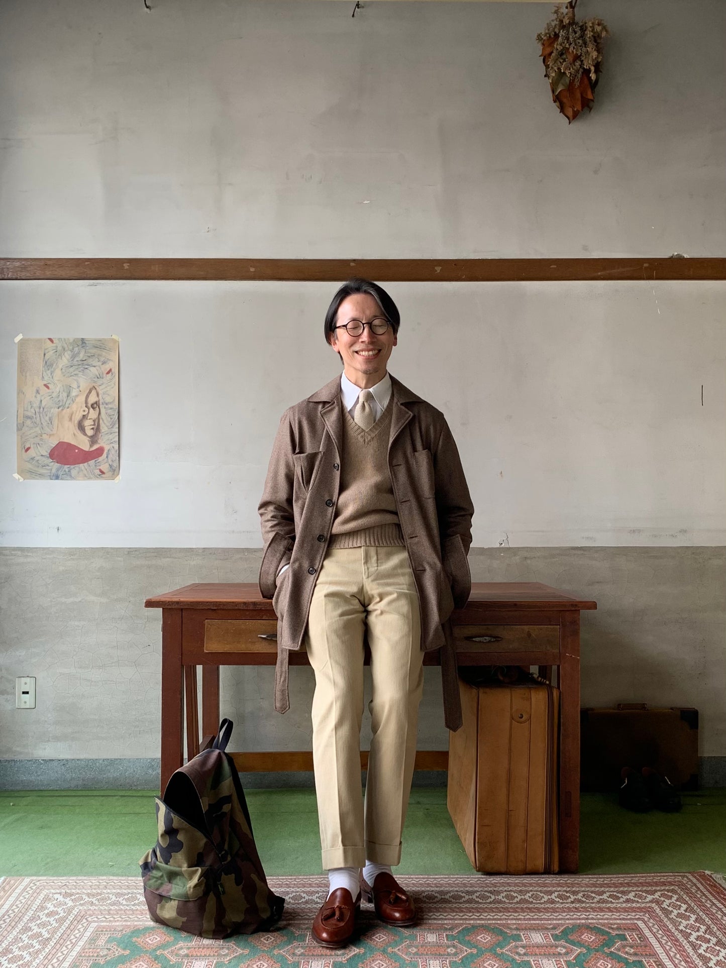De petrillo cashmere blended wool safari