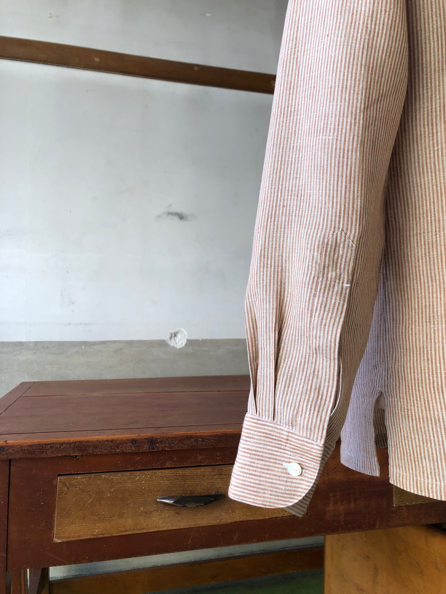 LES LESTON linen camp col.shirt