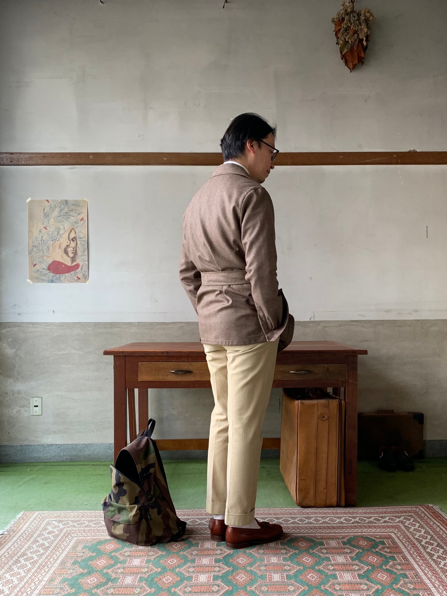 De petrillo cashmere blended wool safari