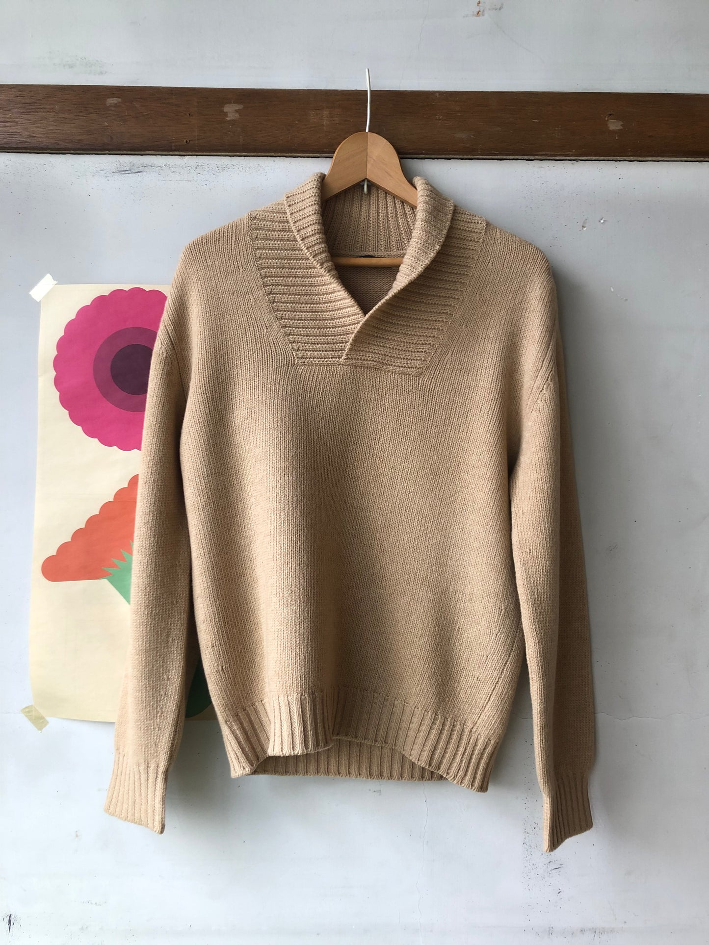 Attolini geelong lambs wool chawl col.jumper