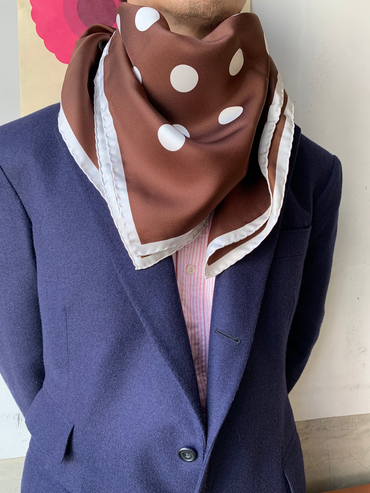 Drakes silk spotty scarf