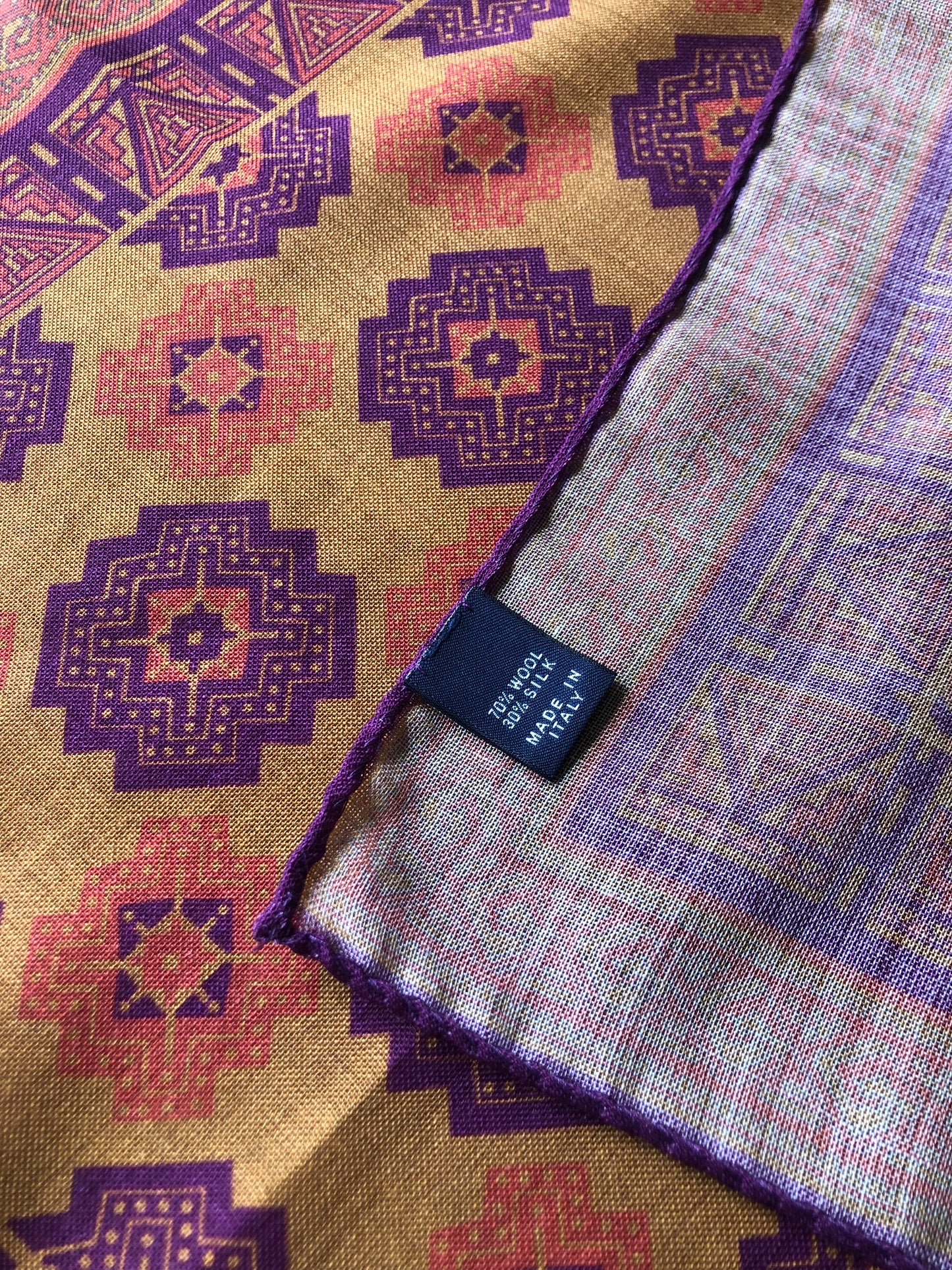 Drakes wool × silk pocket square