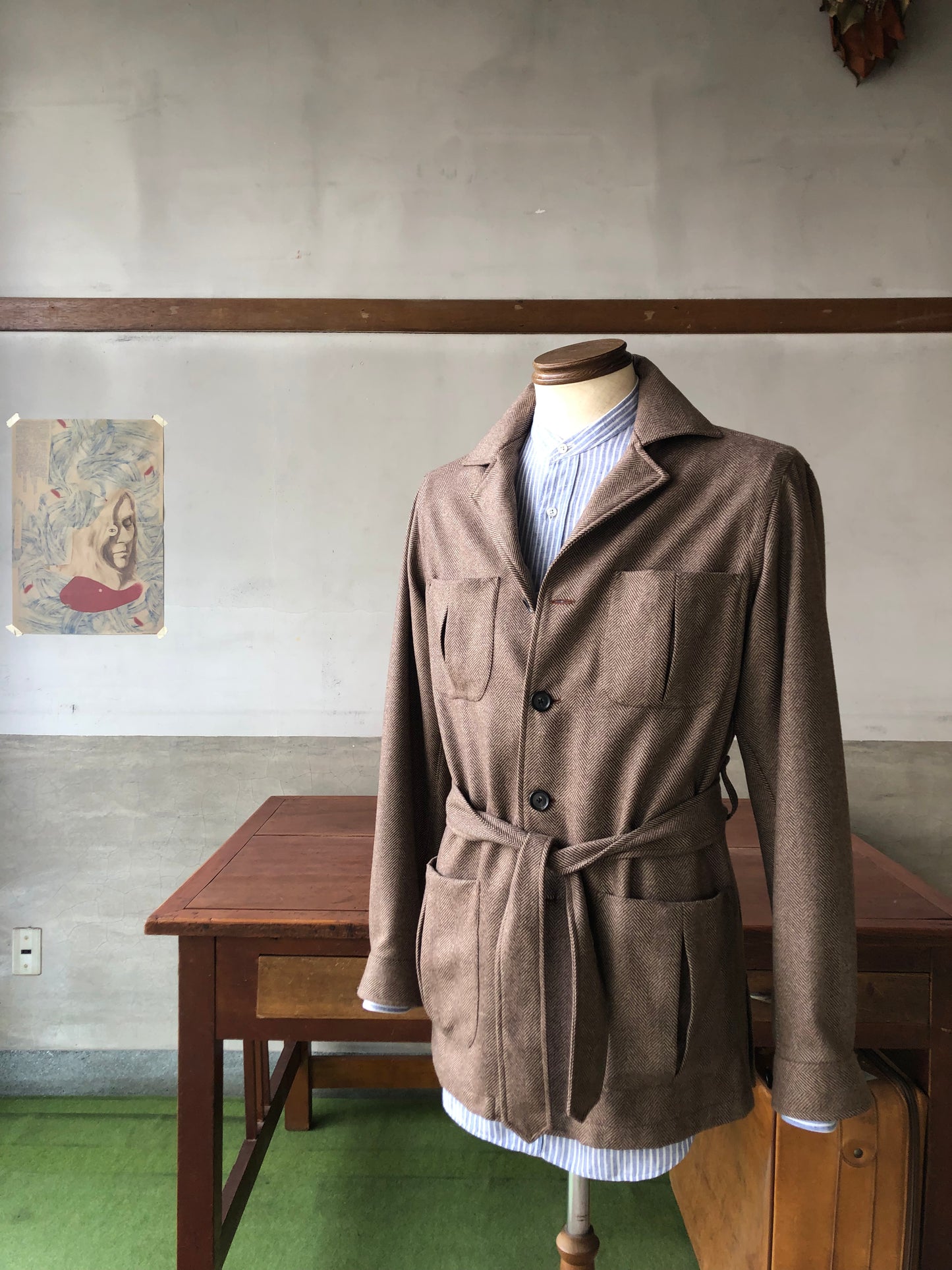 De petrillo cashmere blended wool safari