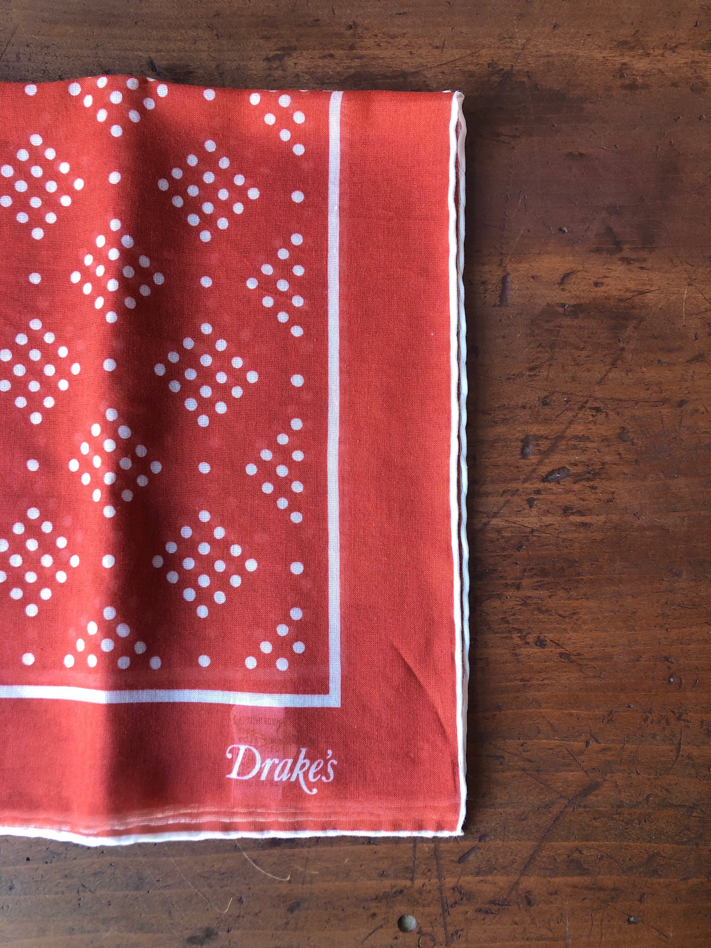 Drakes cotton silk spotty square