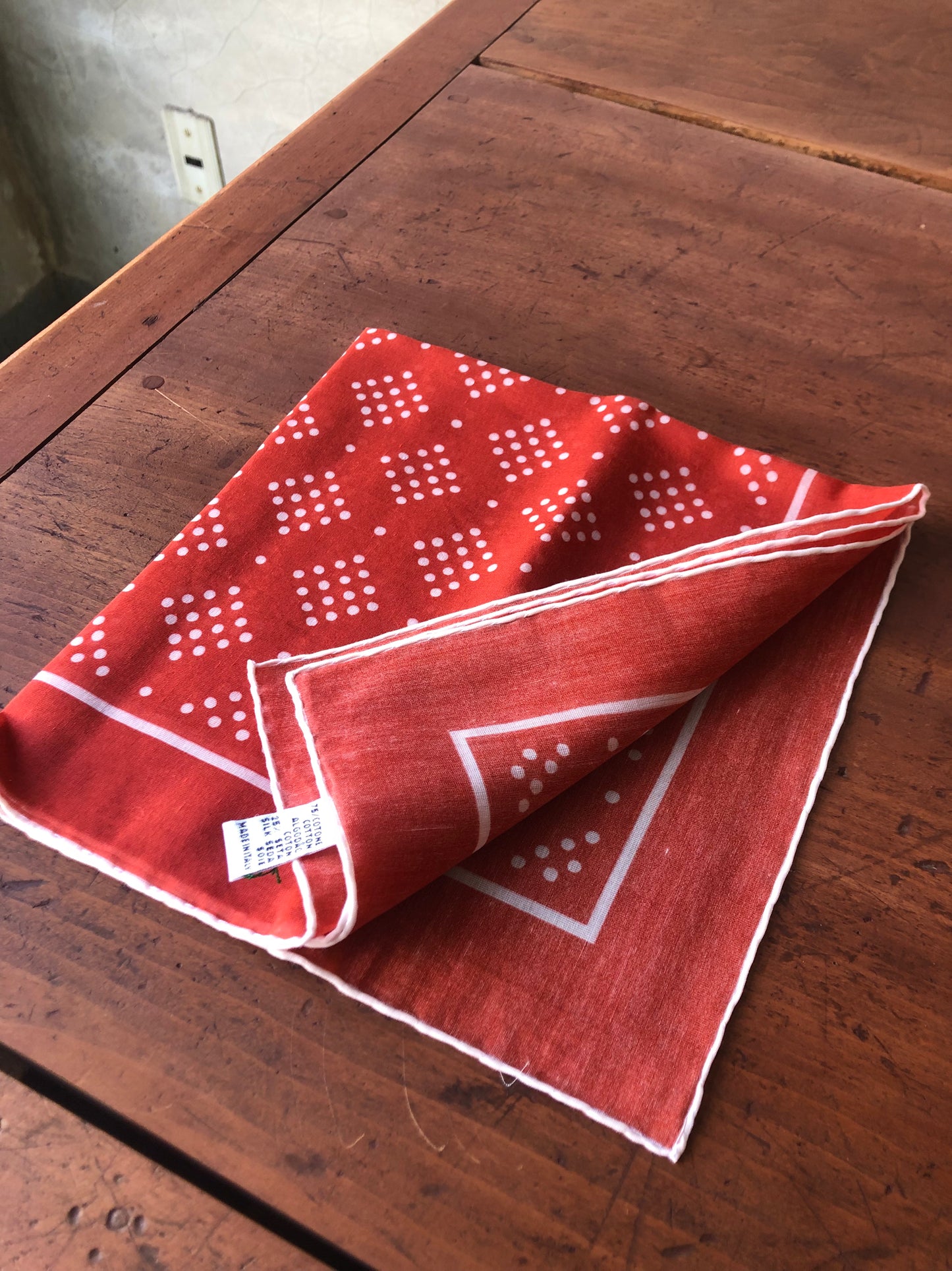 Drakes cotton silk spotty square