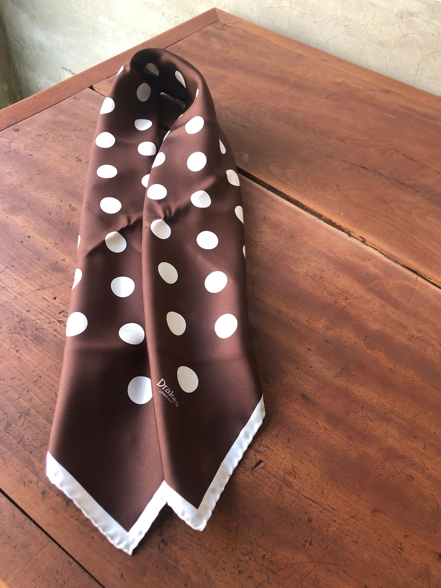 Drakes silk spotty scarf