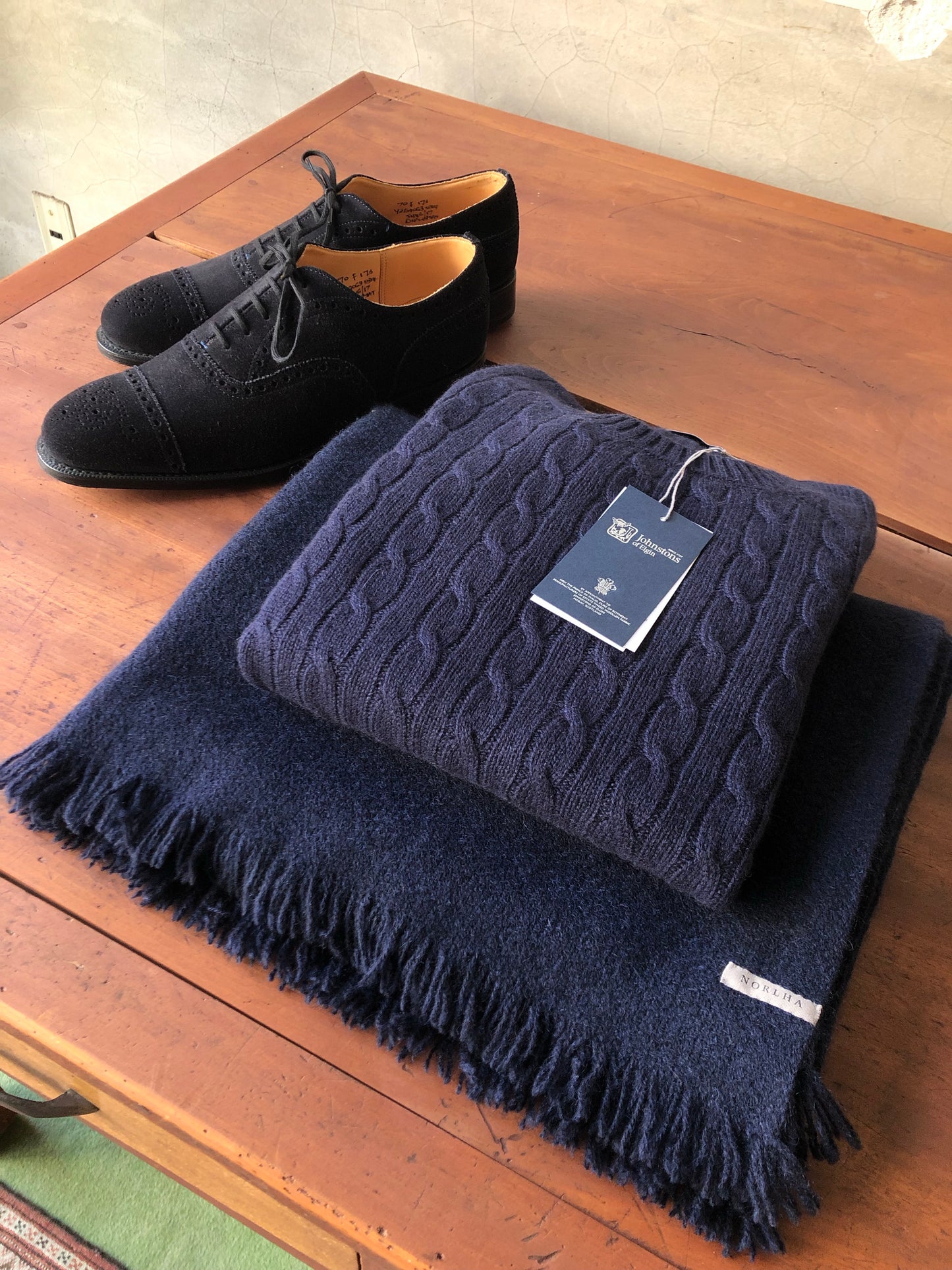 Church's navy suede shoes